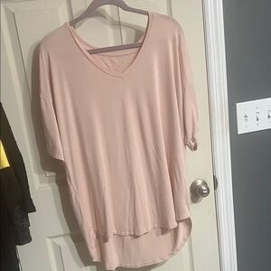 American Eagle Outfitters Light Pink V-Neck Tee